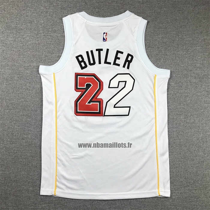 Maillot Enfant Miami Heat Jimmy Butler NO 22 Ville 2022-23 Blanc